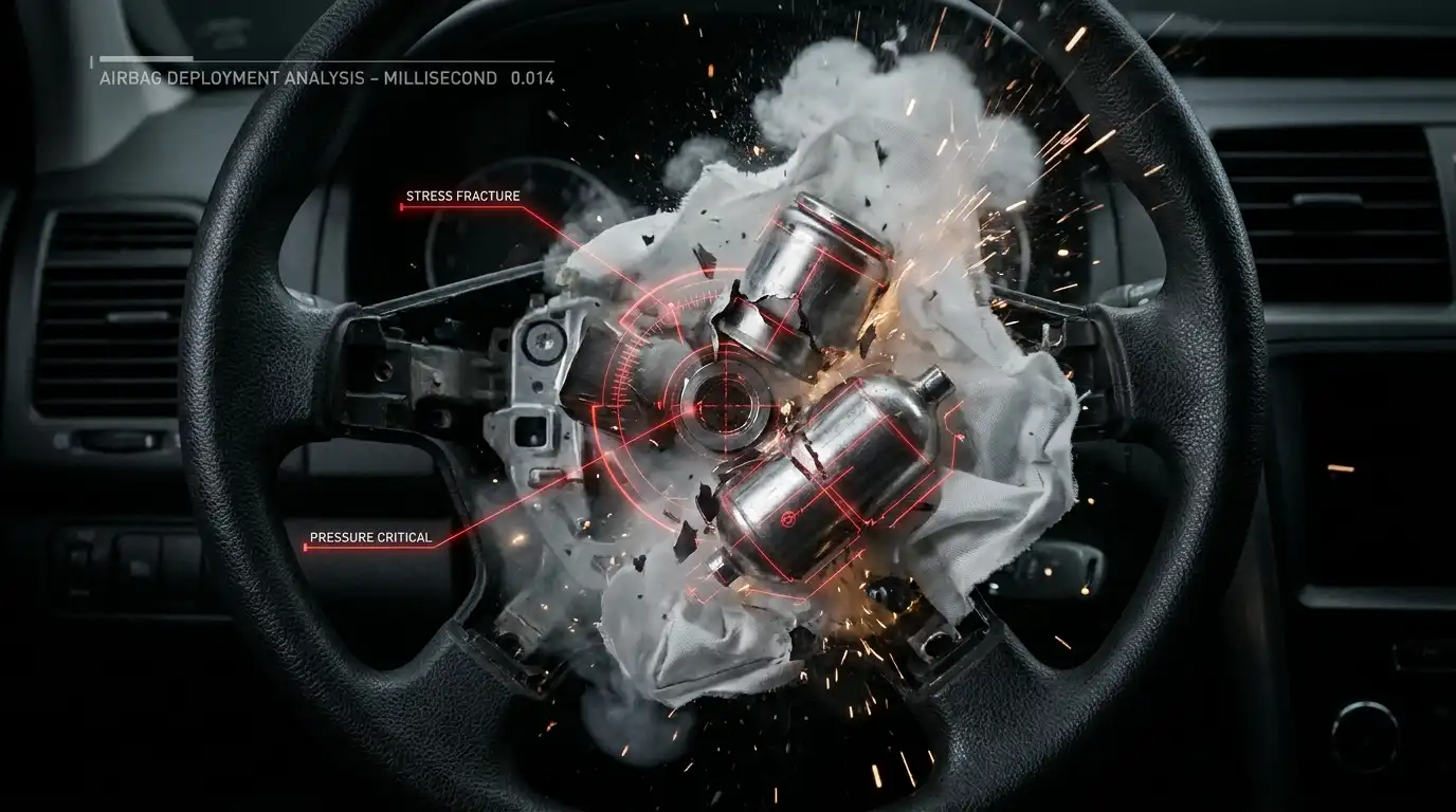 Airbag deployment steering wheel